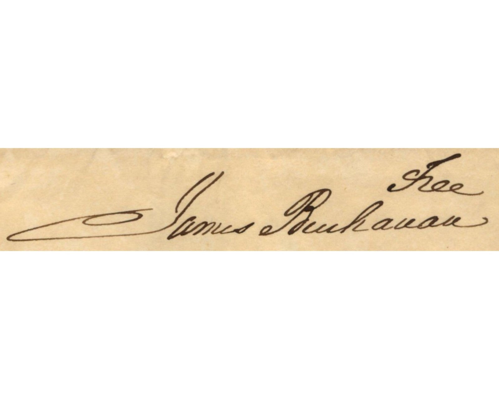 President James Buchanan Signed Pennsylvania Free Frank PSA Mint 9 Auto