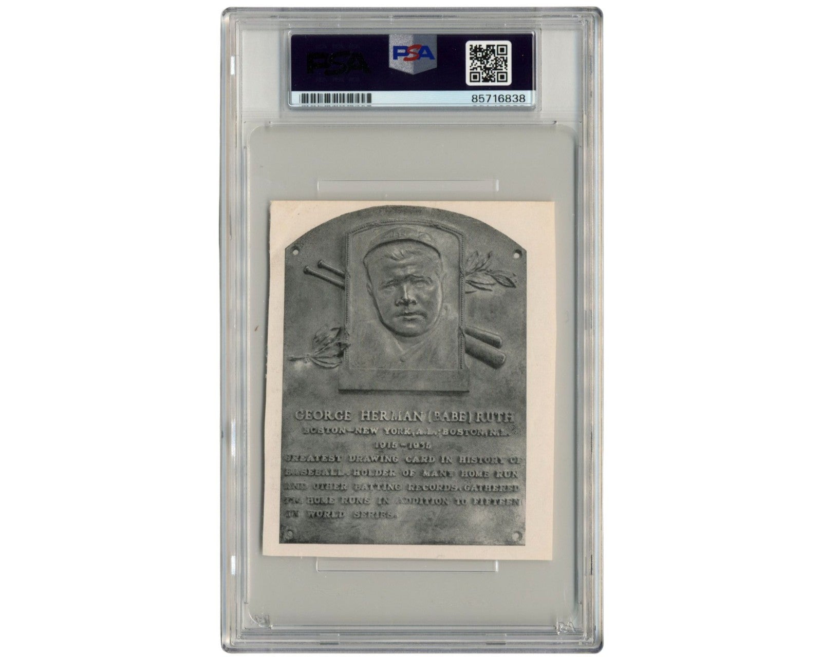 Pirates' Pie Traynor Signed HOF Plaque Cut PSA Auto
