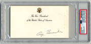 President George H. W. Bush Signed Vice President's White House Card PSA