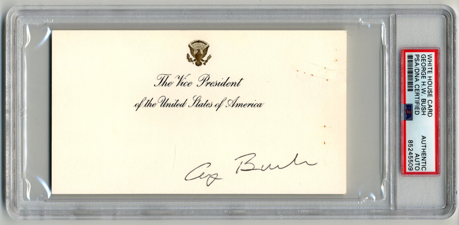 President George H. W. Bush Signed Vice President's White House Card PSA