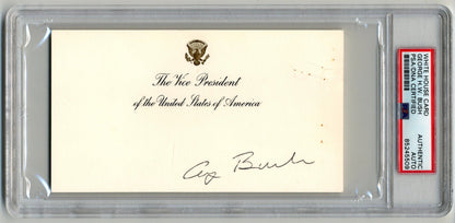 President George H. W. Bush Signed Vice President's White House Card PSA
