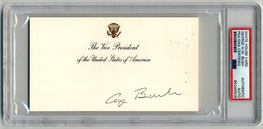 President George H. W. Bush Signed Vice President's White House Card PSA
