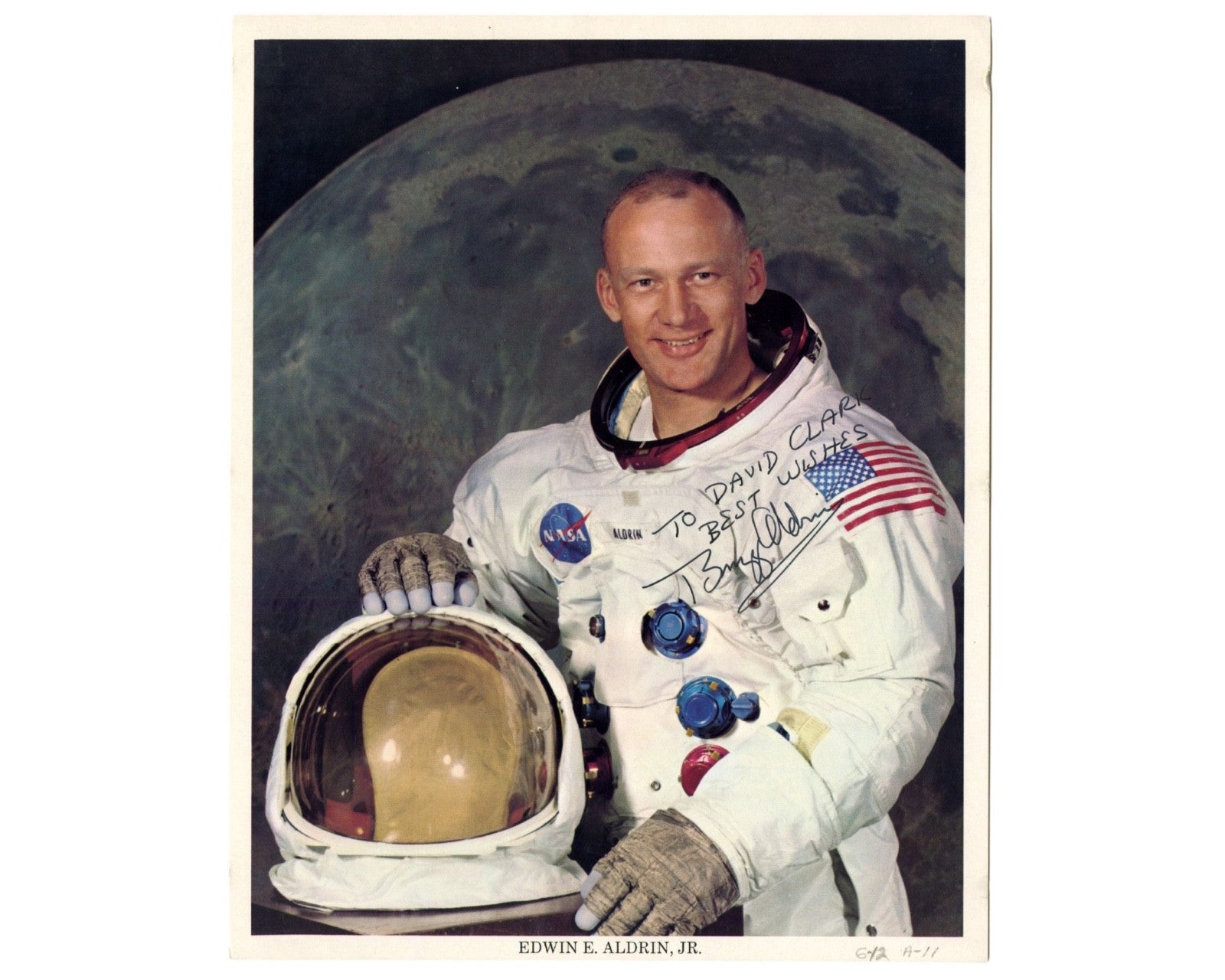 Buzz Aldrin Signed Portrait to NASA Space Suit Manufacturer! Zarelli COA