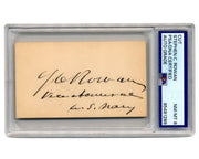 Union Navy Vice Admiral  STEPHEN C. ROWAN Signed Cut PSA 8 - Rare Civil War Auto