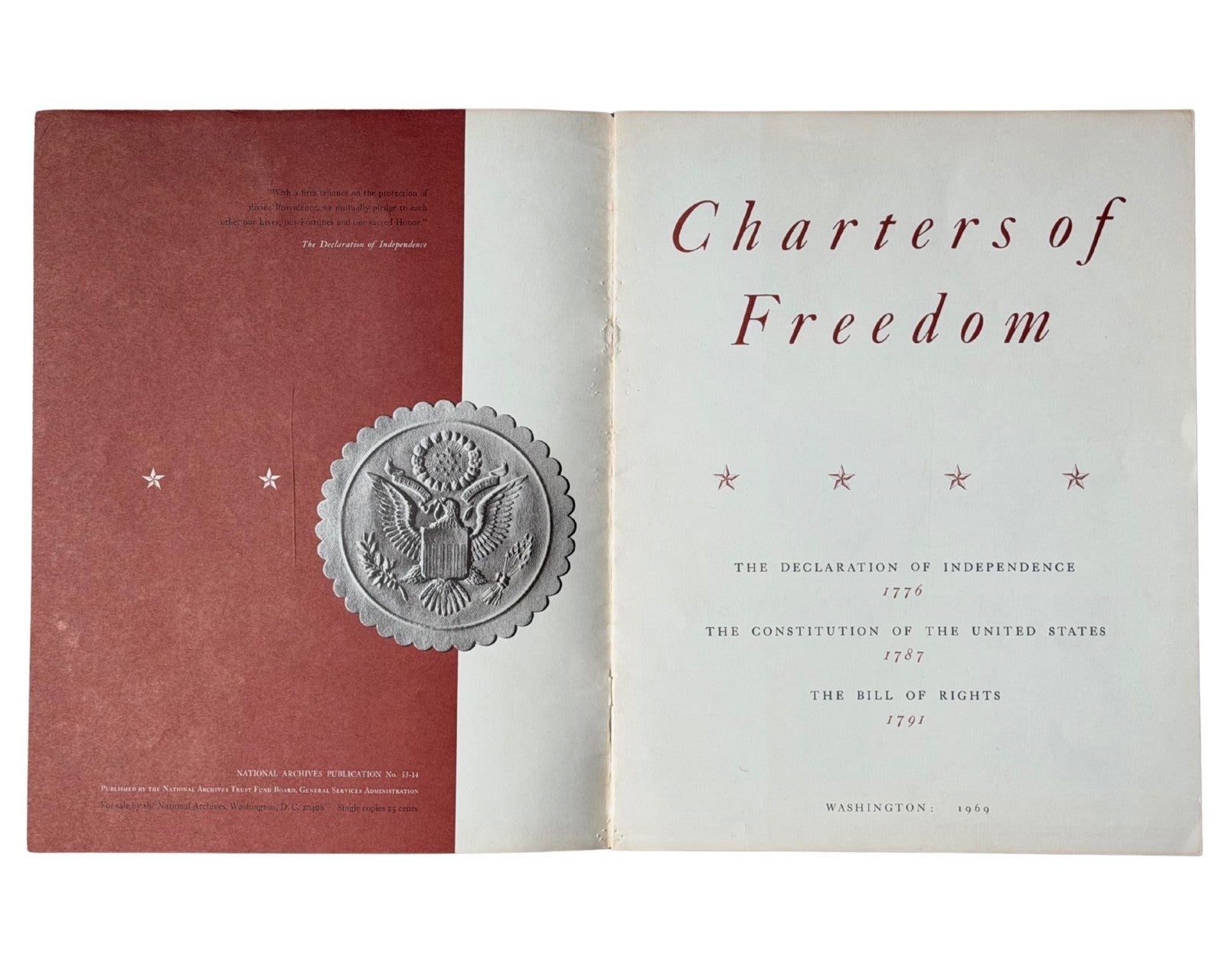 President Lyndon Johnson Signed Program w/ Declaration, Consitution Prints JSA
