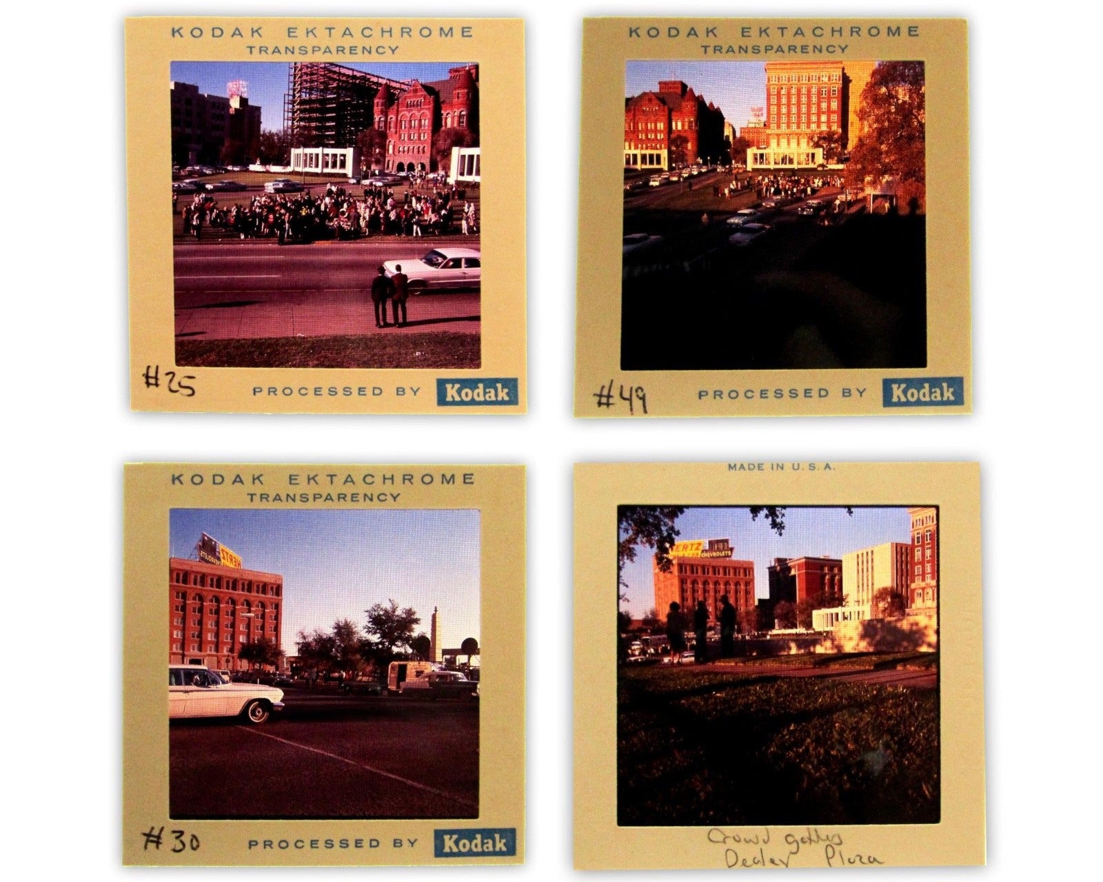 [Kennedy Assassination] (42) 55mm Kodak Slides of Kennedy Motorcade & Aftermath