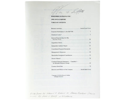 Warren Buffett Signed Berkshire Hathaway Annual Report JSA - The Best Buffett!