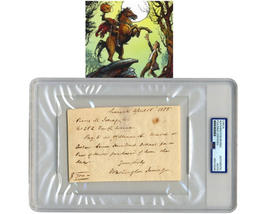 Sleepy Hollow's Washington Irving Signed Check Buying Horses! Headless? PSA