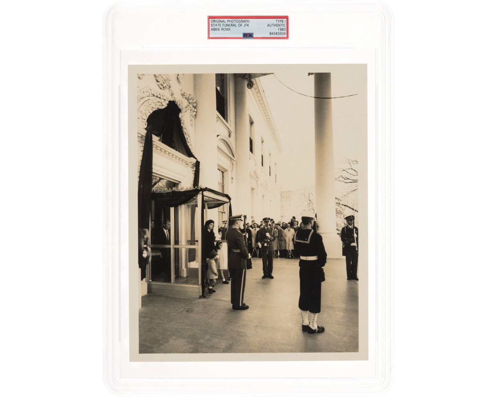 JFK Funeral: Jackie, RFK, John Jr. & Caroline Kennedy PSA Type 1 Photograph