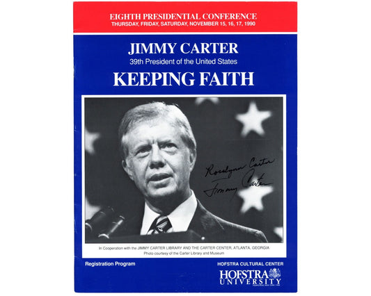President Jimmy Carter & Rosalyn Signed Hofstra University Program PSA 8 Auto
