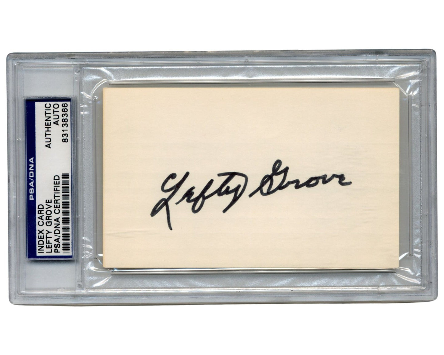 Lefty Grove Boldly Signed Index Card PSA Auto - HOFer!