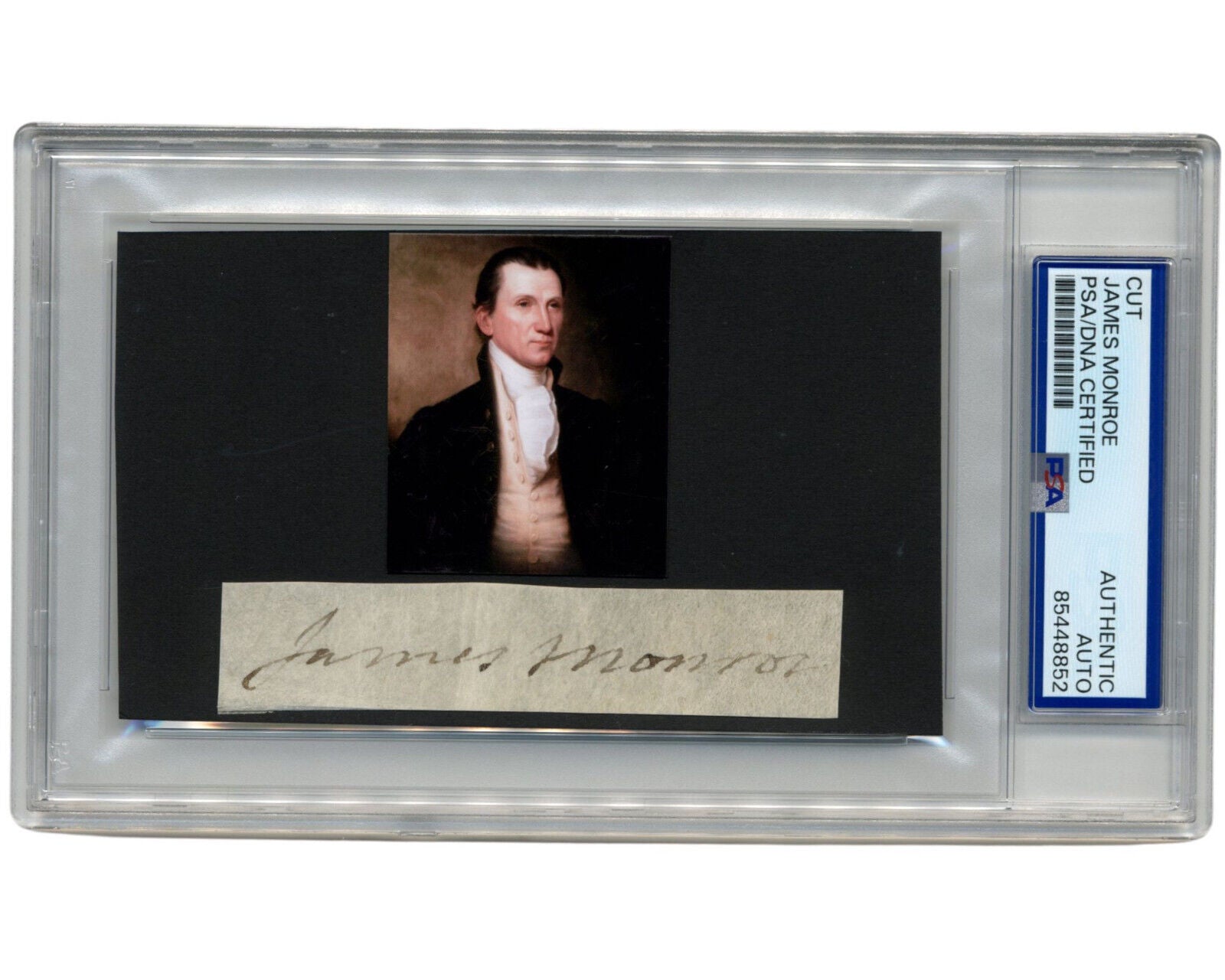 President JAMES MONROE Signed Cut Display - A Gorgeous Example! PSA Auto