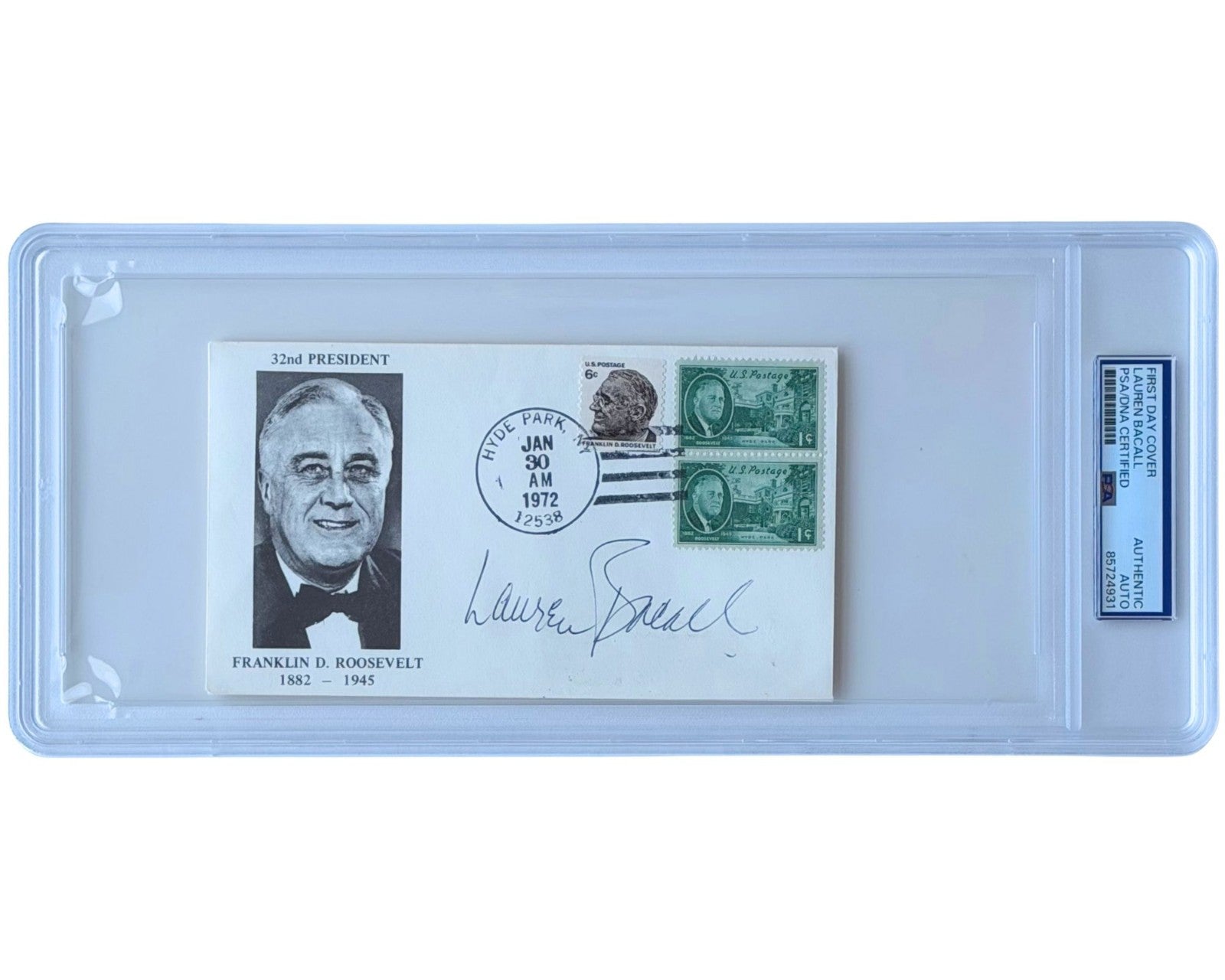 Actress Lauren Bacall Signed FDR First Day Cover PSA Auto