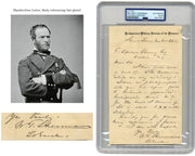 General W.T. SHERMAN Signed Letter on Fredericks St. Cabinet Card & NY Hotel PSA