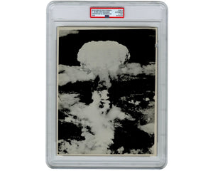 WWII: Atomic Bomb of Nagasaki, Iconic Mushroom Cloud Photograph PSA Type III