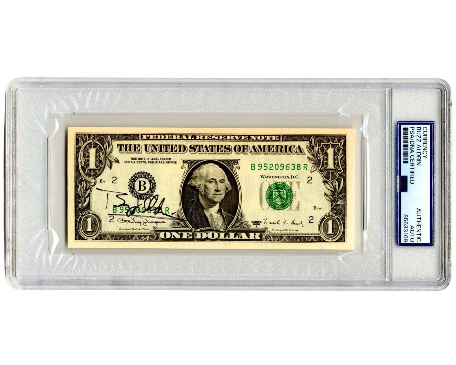 Apollo 11 Astronaut Buzz Aldrin Signed Currency $1 Dollar Bill PSA Auto