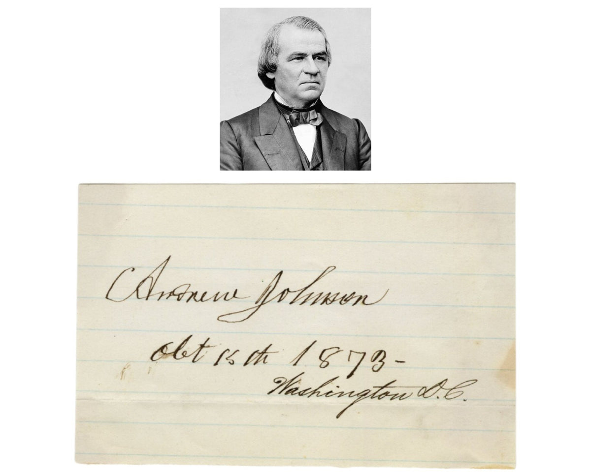 President Andrew Johnson Signature, Gorgeous Example! JSA Auto