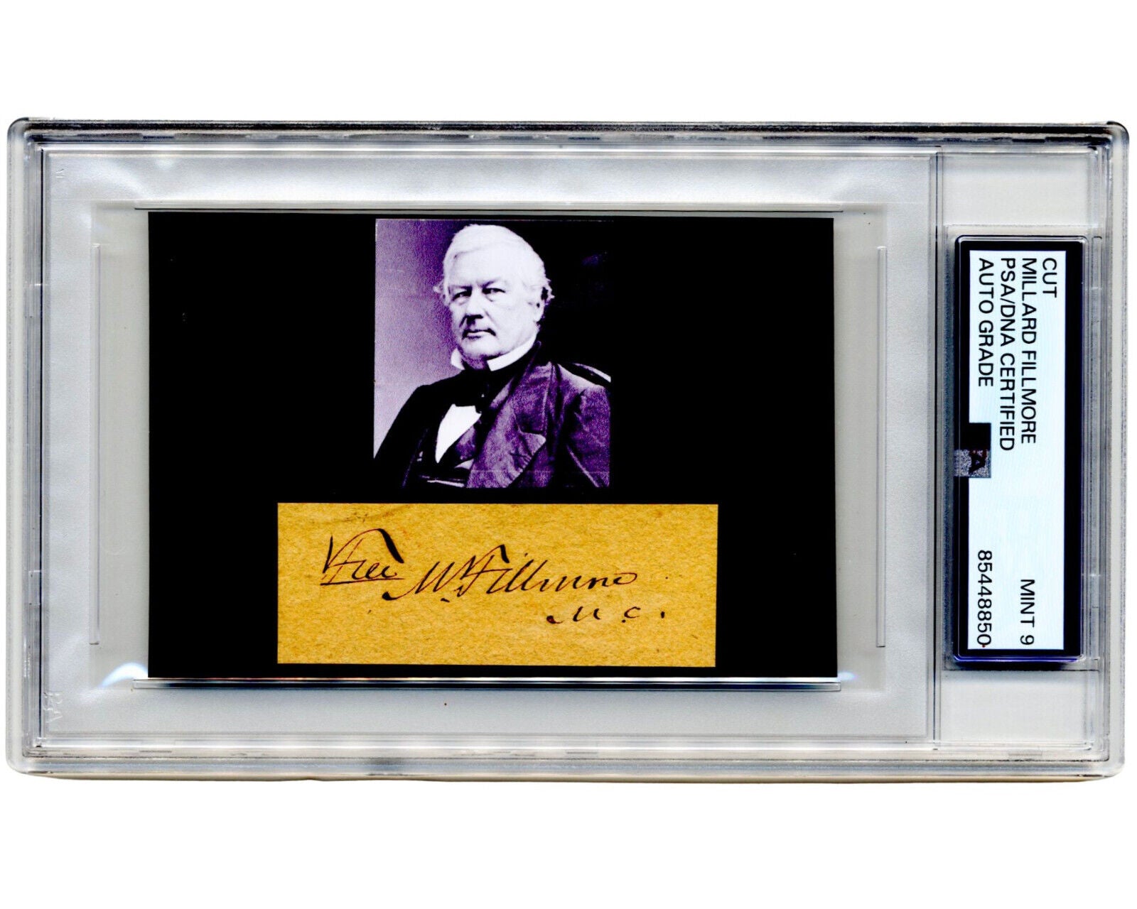 President Millard Fillmore Signed Free Frank Cut PSA Mint 9 - Stunning Example!