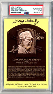 Doug Harvey Signed HOF Post Card PSA Auto