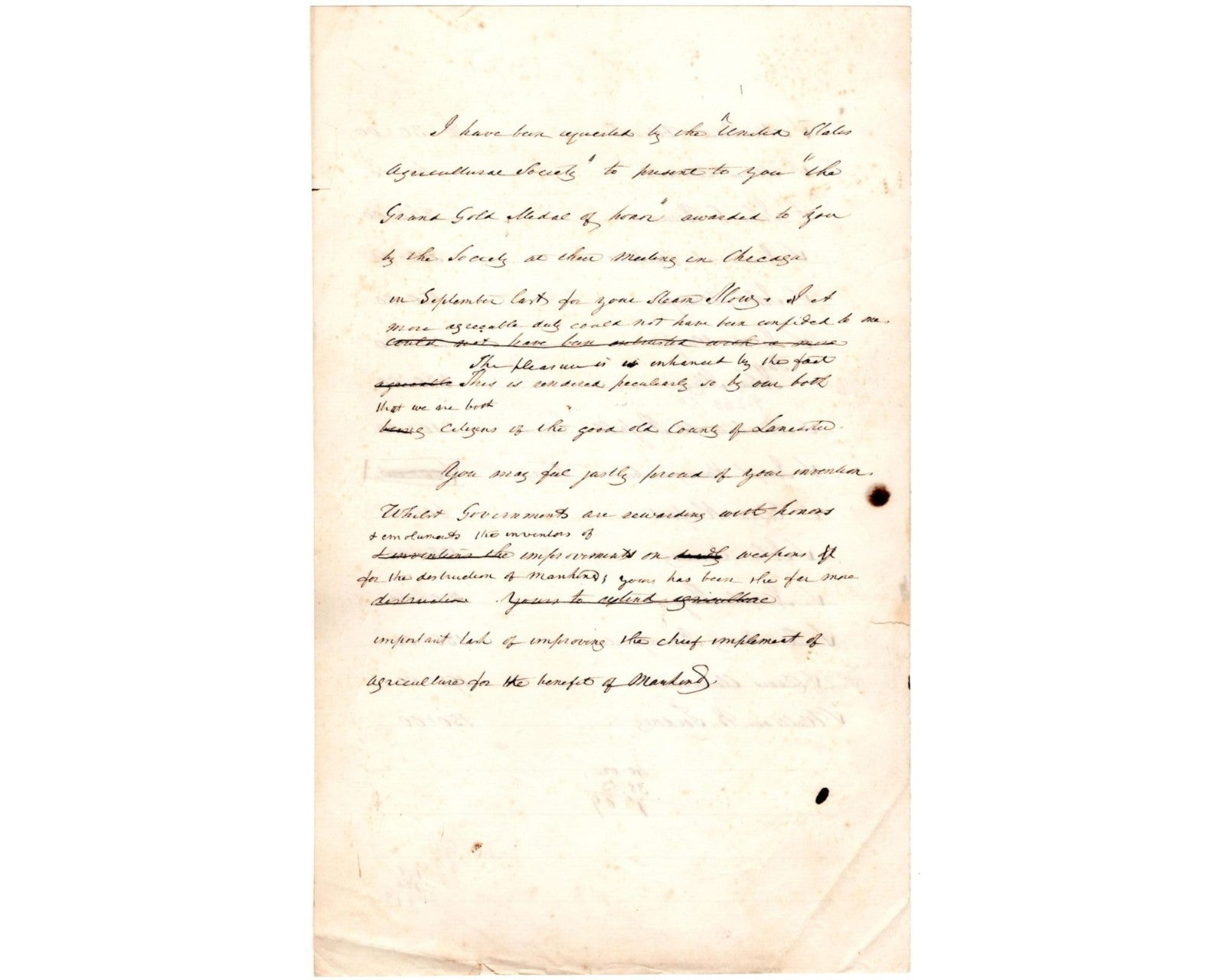 President James Buchanan Signed Endorsement to Sec of Tres on Eve Of War PSA