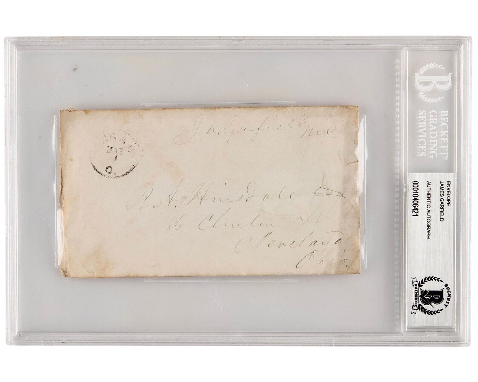 President JAMES A. GARFIELD Signed Free Frank BAS Authentication