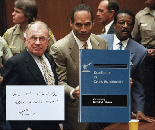 OJ Simpson Owned Cross Exam Book, Signed By F. Lee Bailey "It Aint Over"