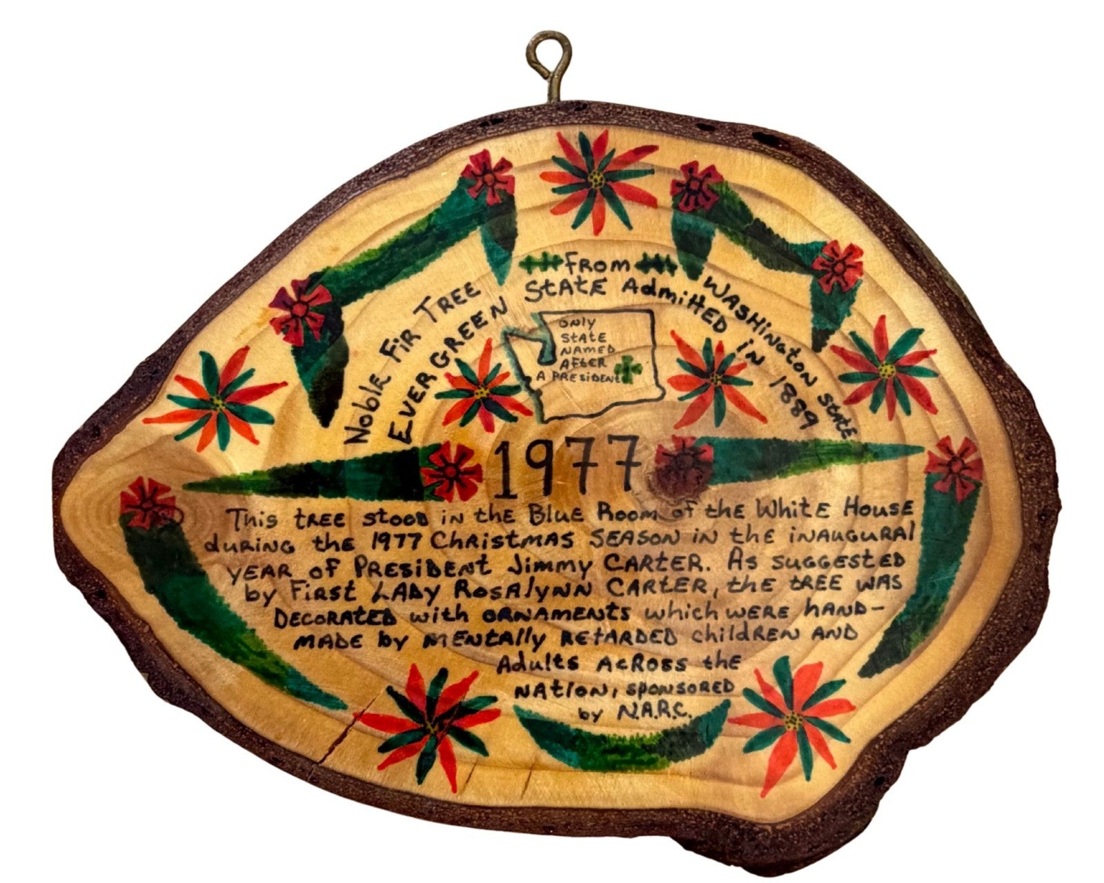 President Jimmy Carter's Christmas Ornament from Blue Room Tree - Carter Estate