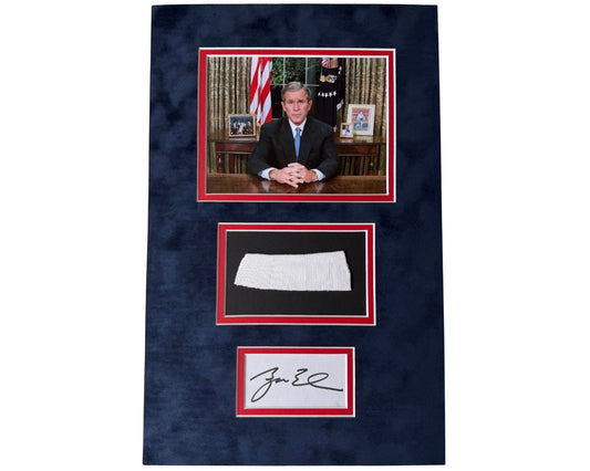 President George W. Bush Display with Shirt Swatch and Signature! Ex. W.H. Valet