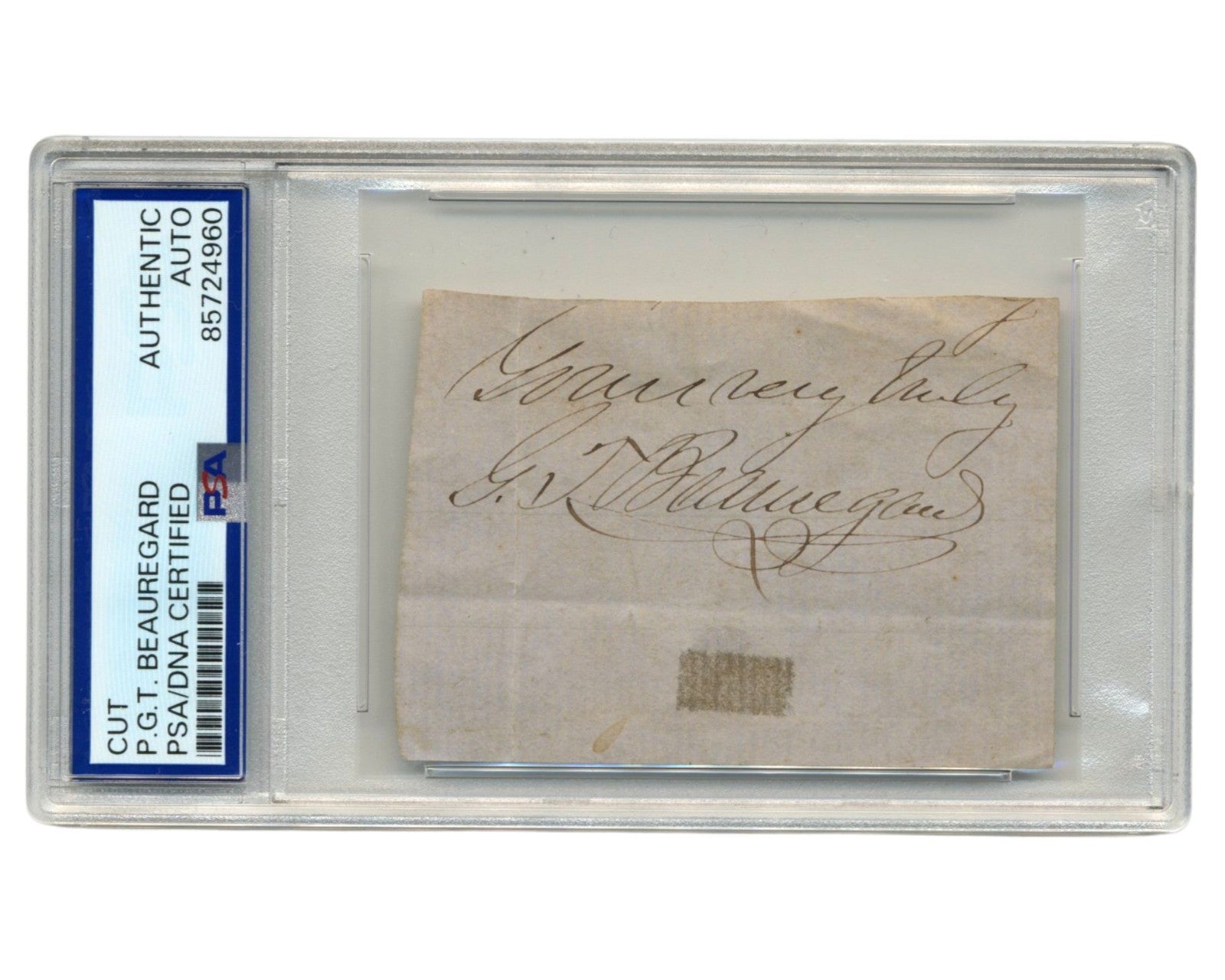 Confederate General P.G.T. Beauregard Signed Cut - Bold Signature! PSA Auto