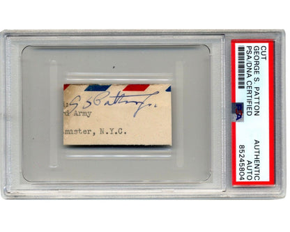 General George S. Patton Signed WWII Envelope Cut PSA Autograph