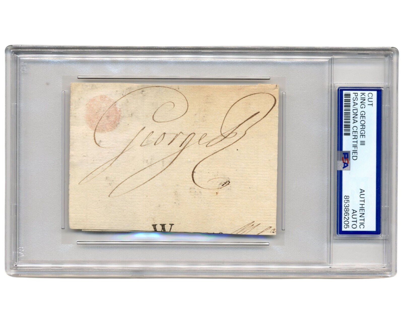 King George III (3rd) Signed Autographed Cut from Military Document PSA Auto