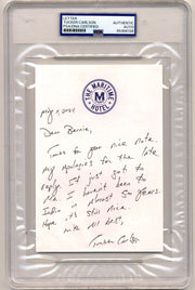 Conservative Icon Tucker Carlson Signed Autograph Letter Note Fox News PSA