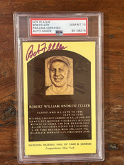 Robert “Bob” Feller Signed HOF Post Card PSA Gem Mint 10 Auto
