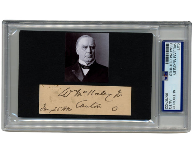 President William McKinley Signed Cut Autograph Display PSA Auto – H.A.G.