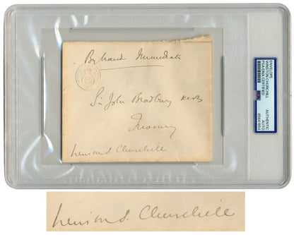 Prime Minister Winston Churchill Signed Envelope on Munitions of War Envelope