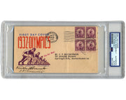 President FRANKLIN D. ROOSEVELT & SARA ROOSEVELT Rare Olympics Signed FDC PSA