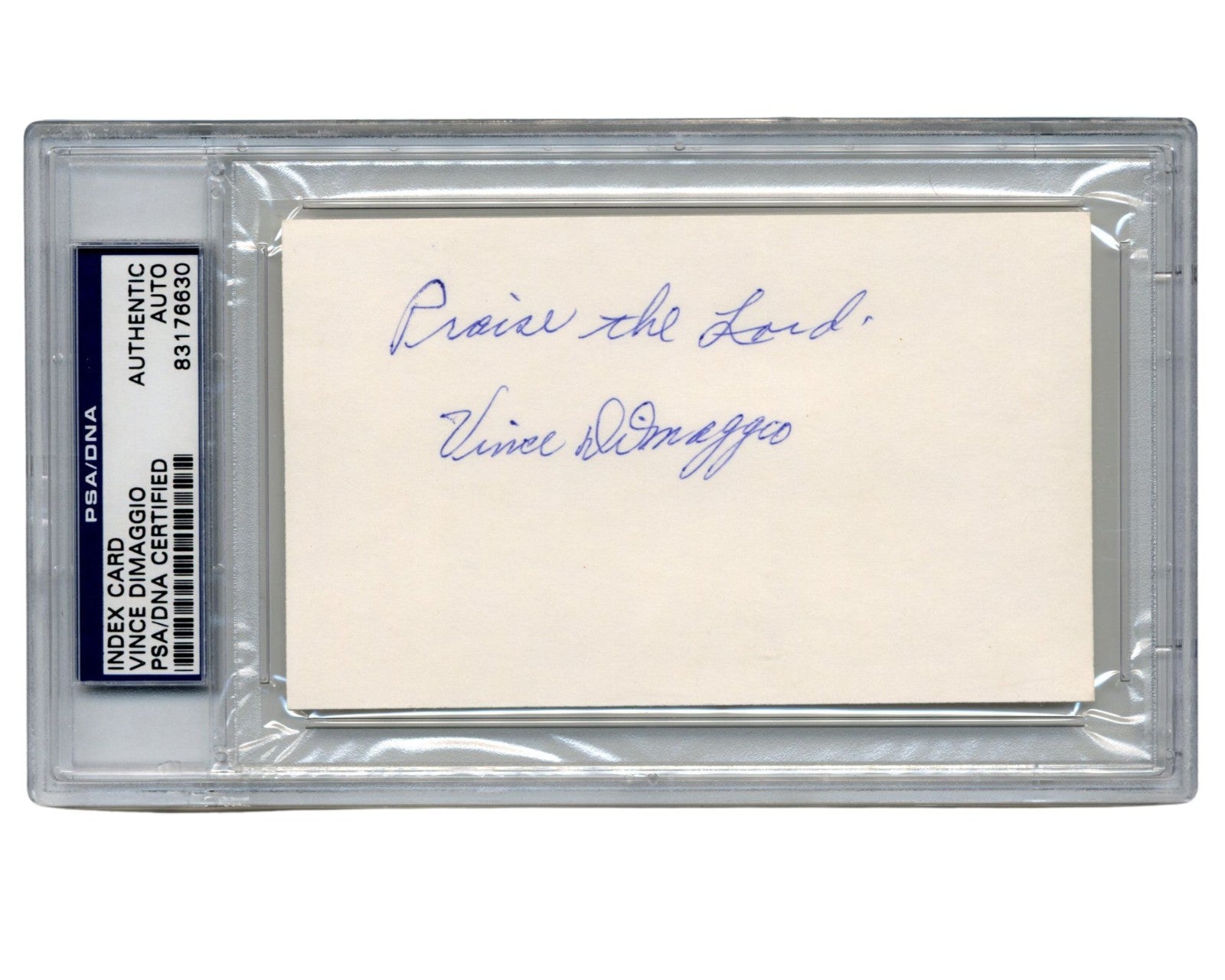 DiMaggio Brothers! Joe, Dom & Vince DiMaggio Signed Index Card Group! PSA Auto