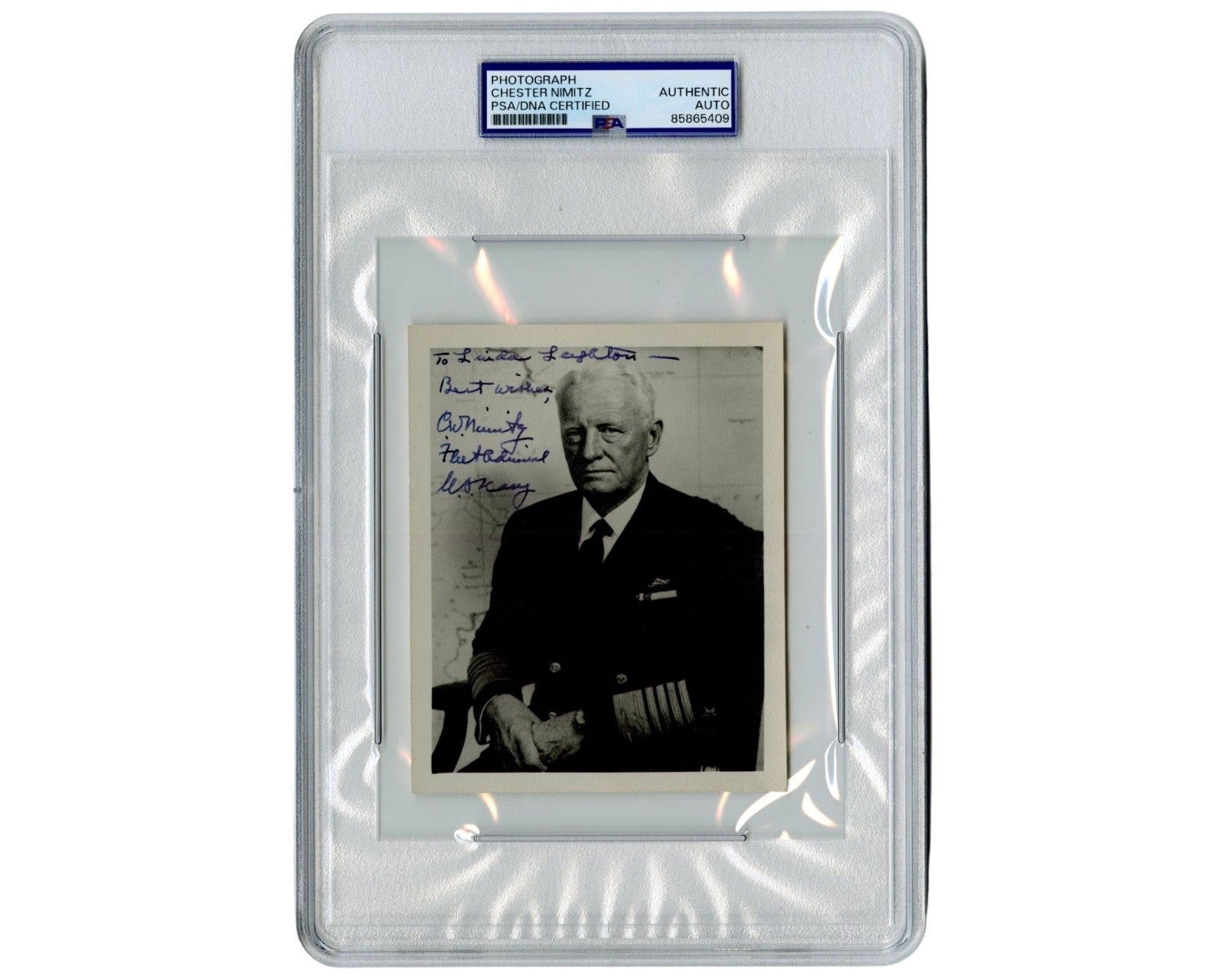 Admiral Chester Nimitz Signed Photograph PSA Auto