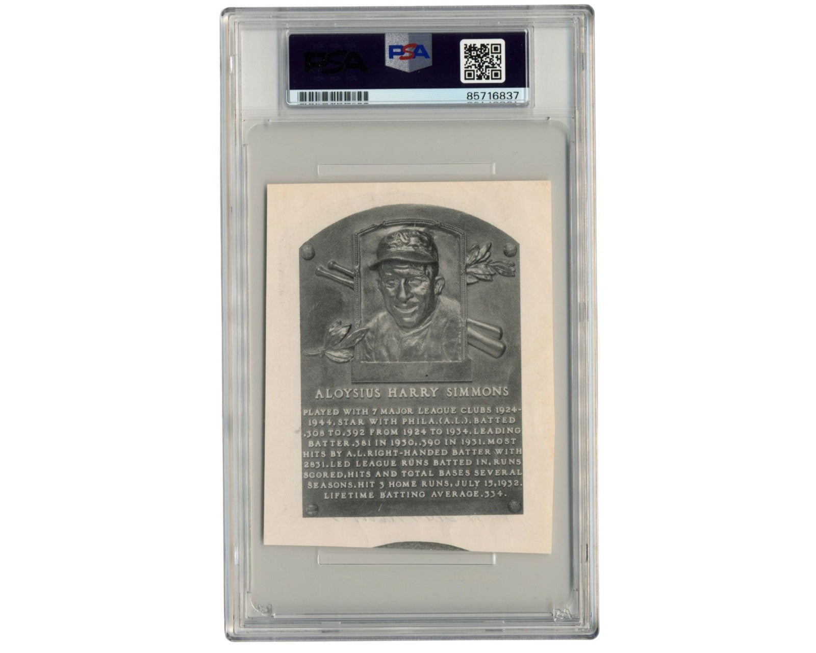 NY GIants' Bill Terry Signed HOF Plaque Cut PSA Auto