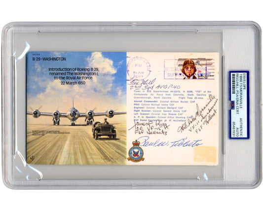 Paul Tibbets, Hill & More Signed FDC Enola Gay & Flying Tigers WWII Cold War PSA