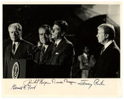 Four Presidents Reagan, Carter, Nixon, Ford Signed Photo JSA Auto - Remarkable!