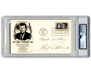 "Jackie Look" Designer OLEG CASSINI Signed John Kennedy First Day Cover PSA Auto