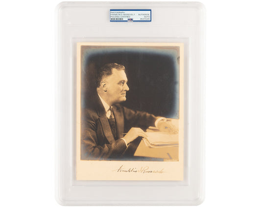 President Franklin Roosevelt Signed Harris & Ewing Photograph PSA Auto