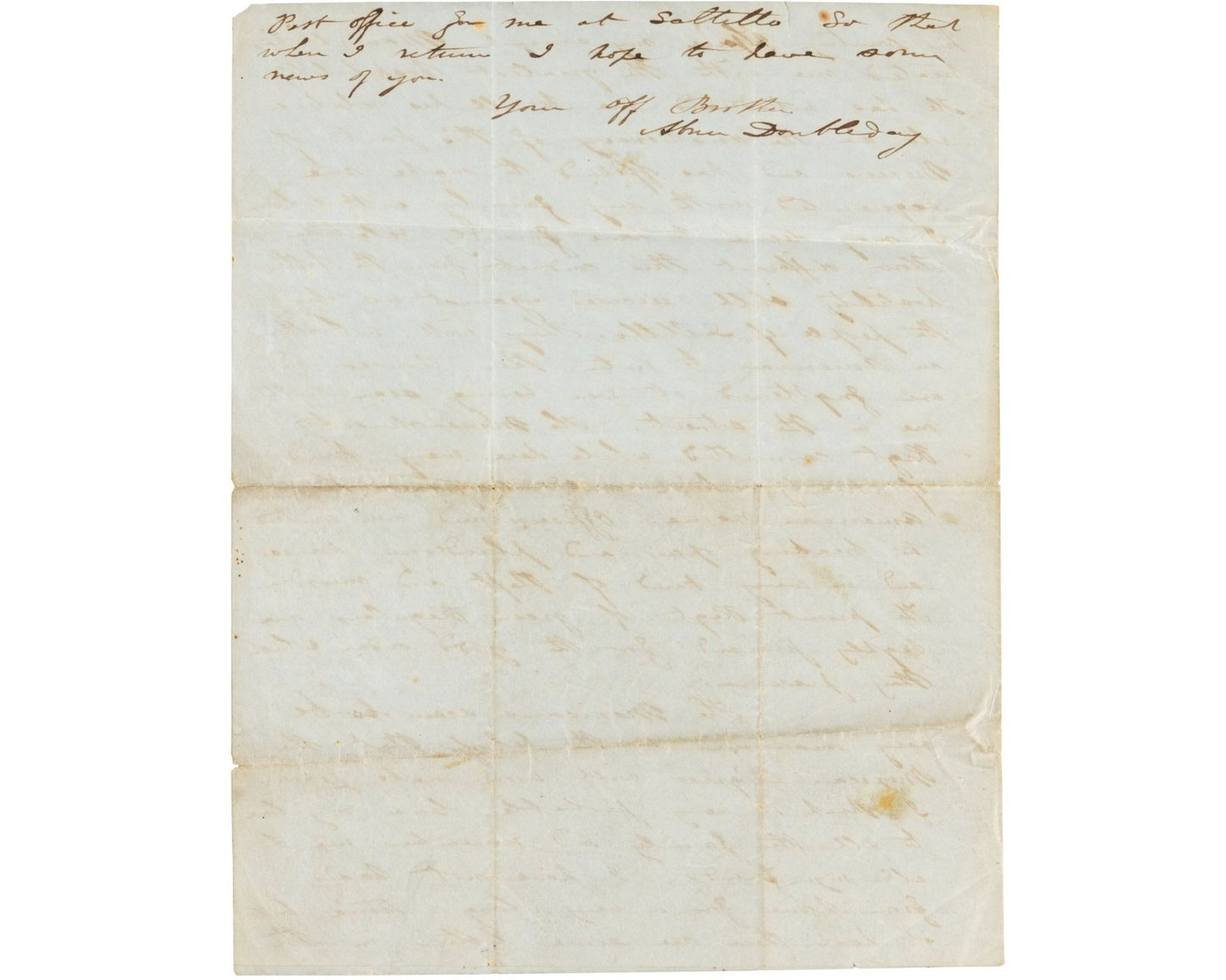 Incredible Abner Doubleday Signed Letter (ALS) On Mexican American War PSA & BAS