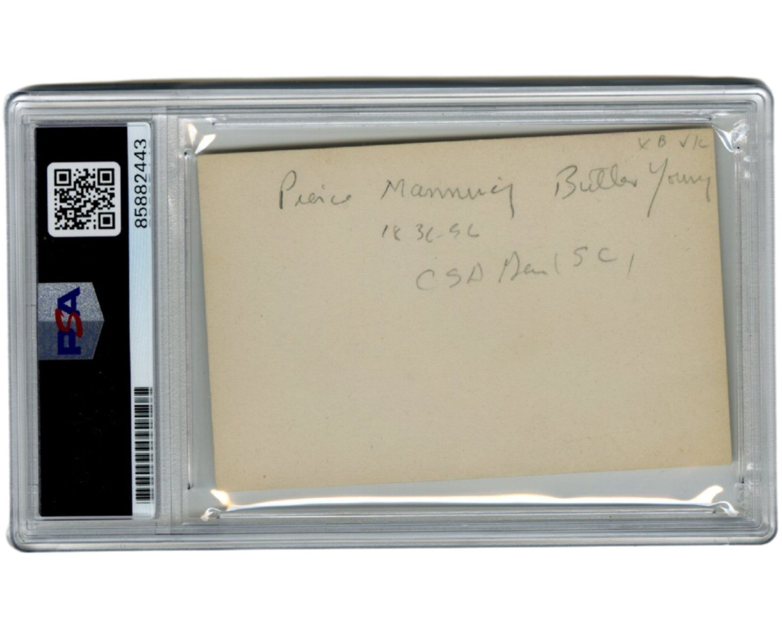 Civil War Confederate General Pierce M.B. Young Signed Cut in Asheville PSA Auto