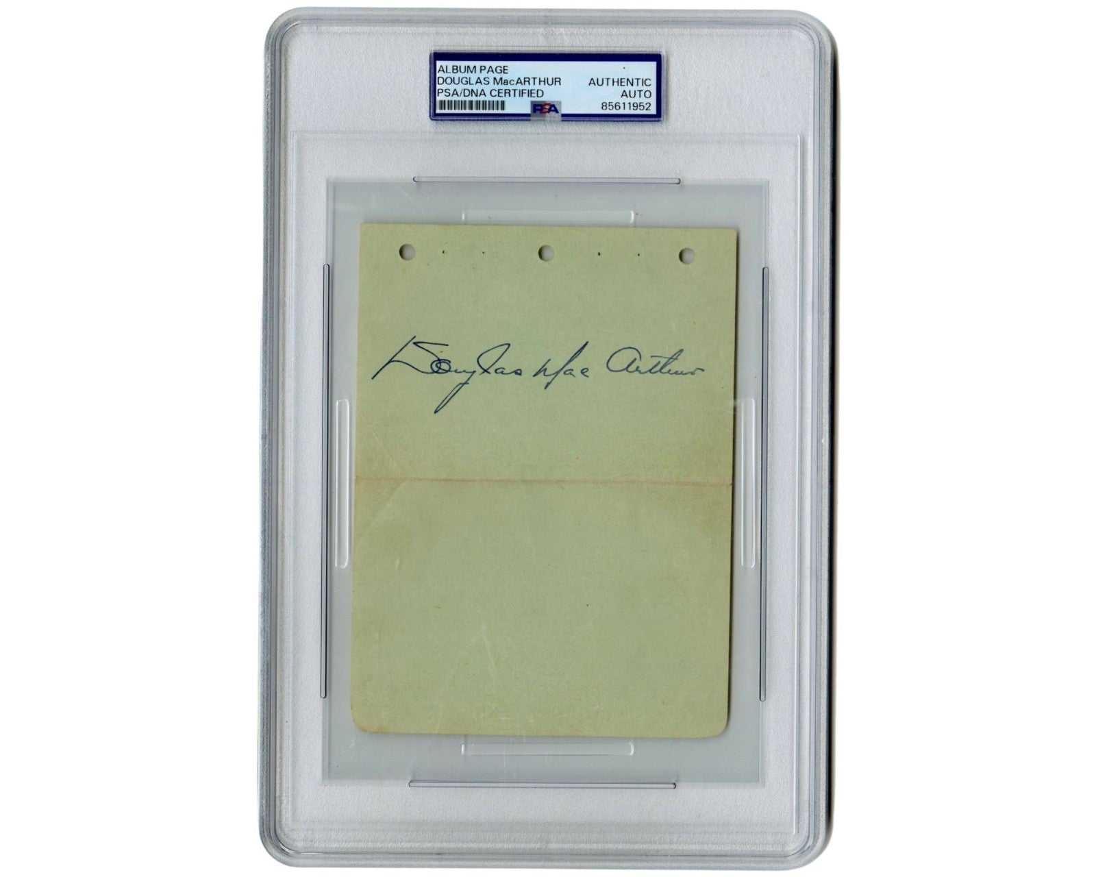General Douglas MacArthur Signed Cut Signature, Large Example! PSA Auto