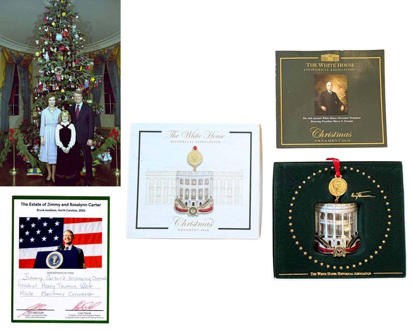 President Jimmy Carter Owned Truman W.H. Christmas Ornament Ex. Carter Estate