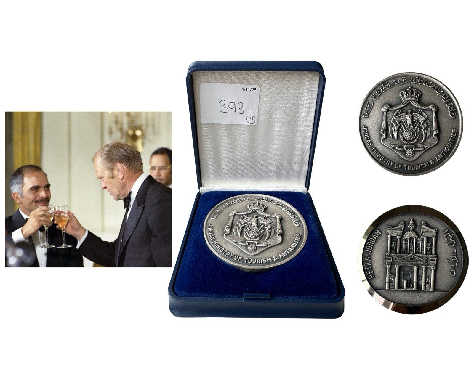 King Hussein Gifts President Gerald Ford a Unique Medal Ex. Doyle, Ford Estate