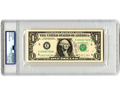 First Man on the Moon Stamp Designer Paul Calle Signed $1 Dollar Bill PSA Auto