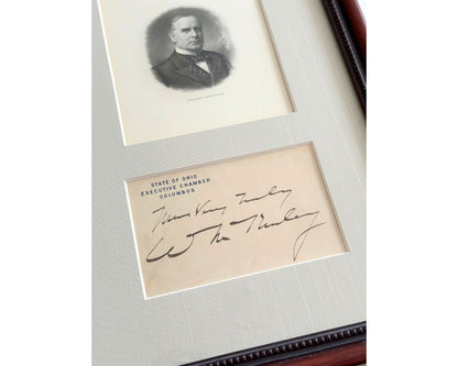 President William McKinley Boldly Signed & Framed Display - Gorgeous!